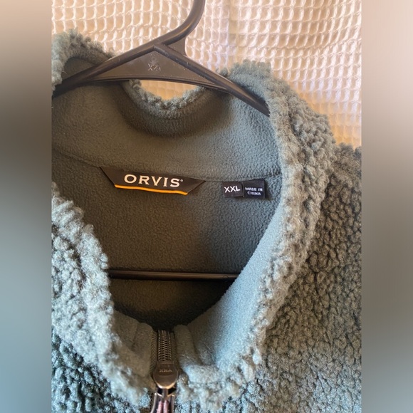 Orvis Men’s Dark Pine Green Sherpa Fleece Vest XXL - Picture 2 of 4